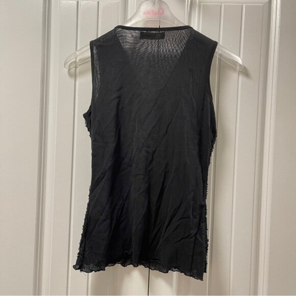 Vintage Embellished Sequin Sleeveless Top Black - Picture 6 of 12